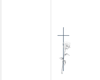 SE TA Kreuz mit Silberrose - Karte: 183 mm x 234 mm, hochweiß, Motiv - Hülle: 120 mm x 191 mm, hochweiß, mit Seidenfutter